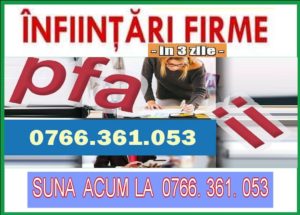 MODIFICARI INREGISTRARE SI FUNCTIONARE PFA SI II 2019